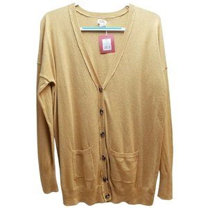 NWT Mossimo Supply Co Cardigan Sweater Women's XXL Mustard Yellow Grampa Slouchy